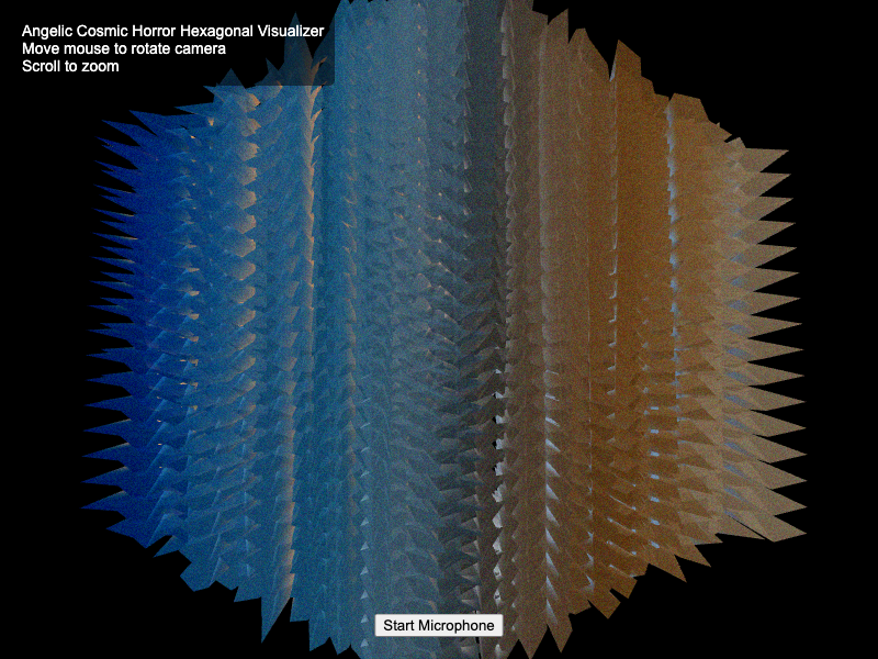 Angelic cosmic horror hexagonal visualizer