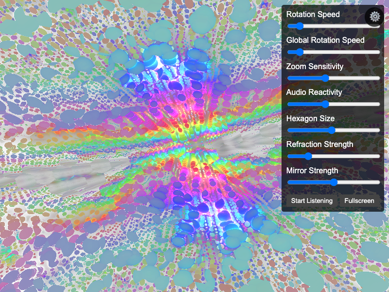 Audio reactive hexagonal shader