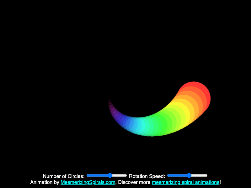 Rotating concentric circles spiral animation