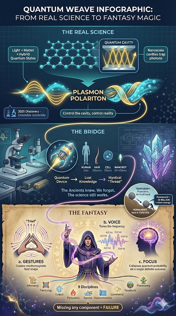 Quantum Weave Magic System Infographic - The Nine Disciplines