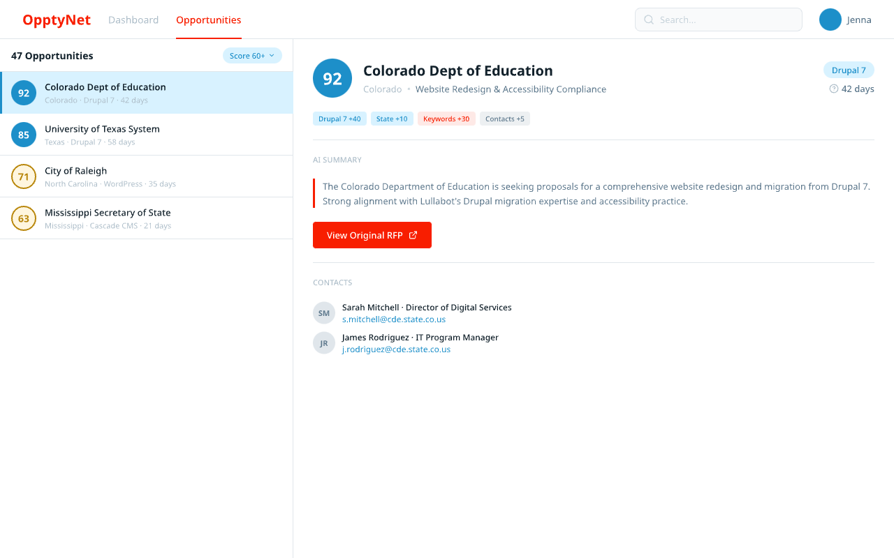 OpptyNet V3 — split panel